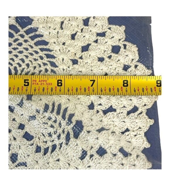Vintage OVAL White Fine Crochet Doily Handmade 9” X 11” Centerpiece Delicate - Picture 3 of 4